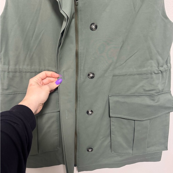 Nordstrom Cotton Utility Vest In Green Duck - Picture 3 of 10